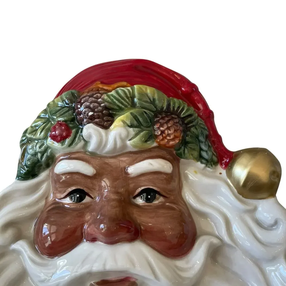 Corner Ruby Ceramic Santa Plate 8x9 Christmas Holiday Decor NEW